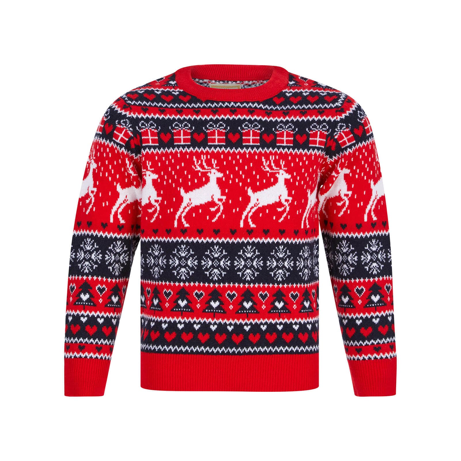 Buy Kids Reindeer Traditional Pattern Christmas Jumper XS Stock XS Stock