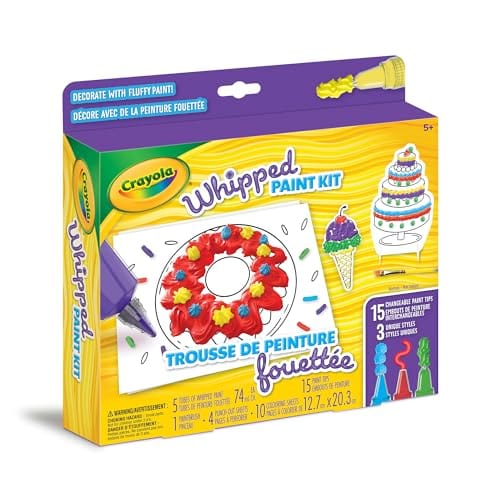 crayola whipped paint kit box with bakery themed drawings