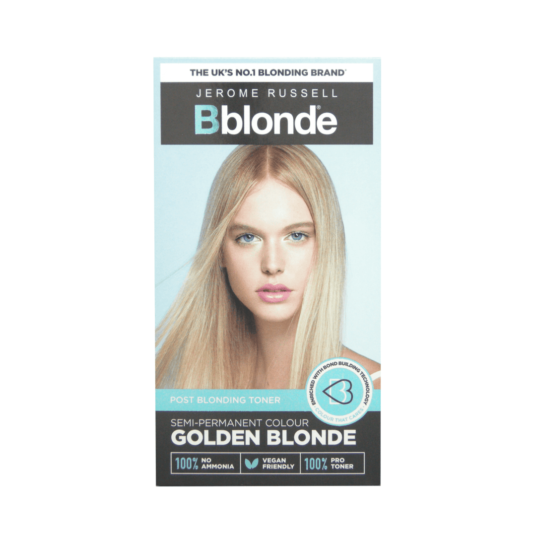 front view of hair dye kit - golden blonde semi permanent hair dye colour