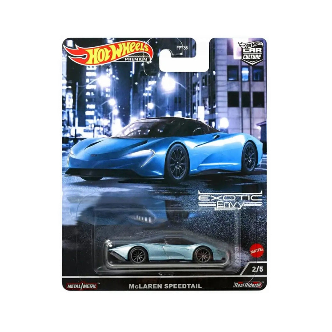 Hot Wheels car culture die-cast car McLaren Speedtail in metallic blue