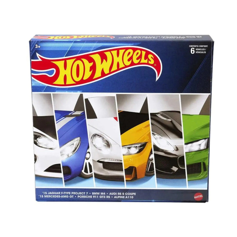 Hot Wheels European theme pack of 6 die cast toy cars for collectors