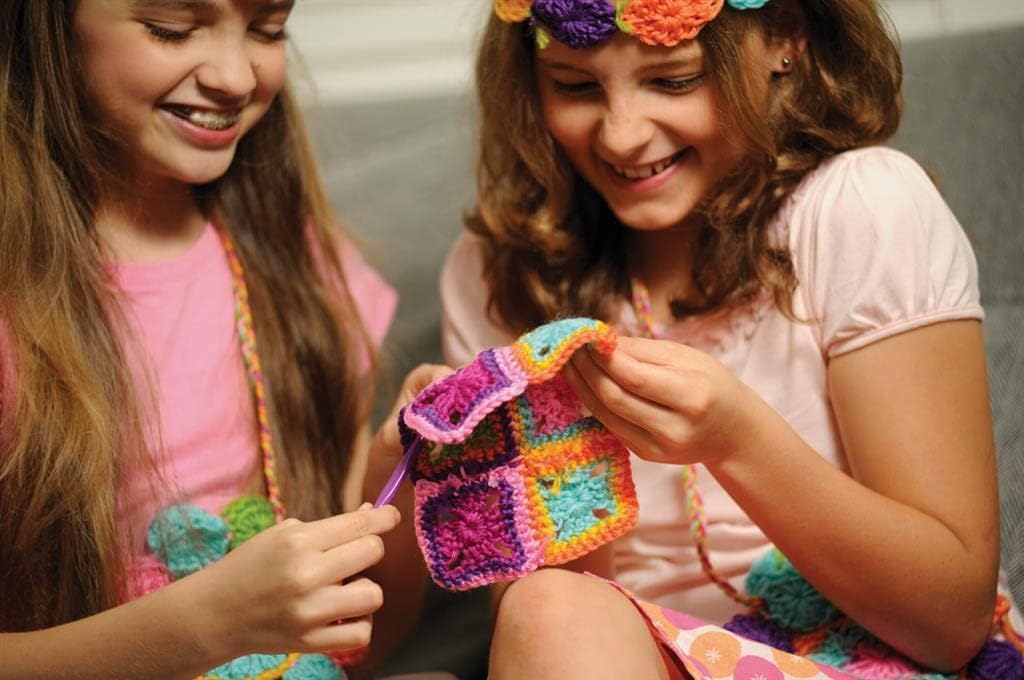 4M STEAM Kids Knitting & Crochet Kit - Fun Craft Projects for Creative Learning