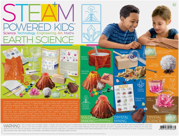 4M STEAM Earth Science Kit – Volcano, Crystal Mining & Growing Fun for Kids