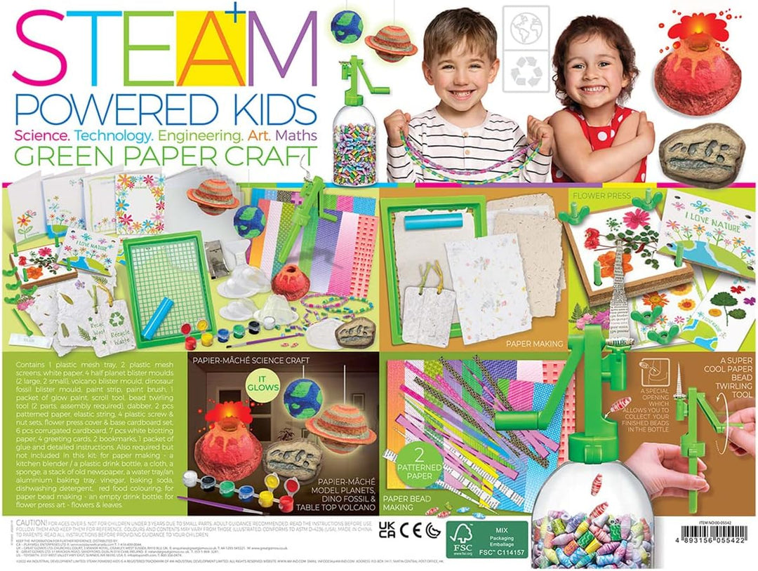 4M Eco-Friendly STEAM Paper Craft Kit for Kids - Recycle, Create, and Learn