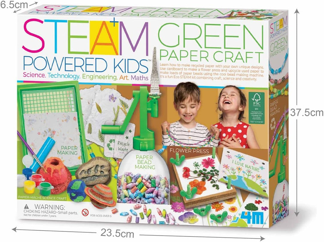 4M Eco-Friendly STEAM Paper Craft Kit for Kids - Recycle, Create, and Learn