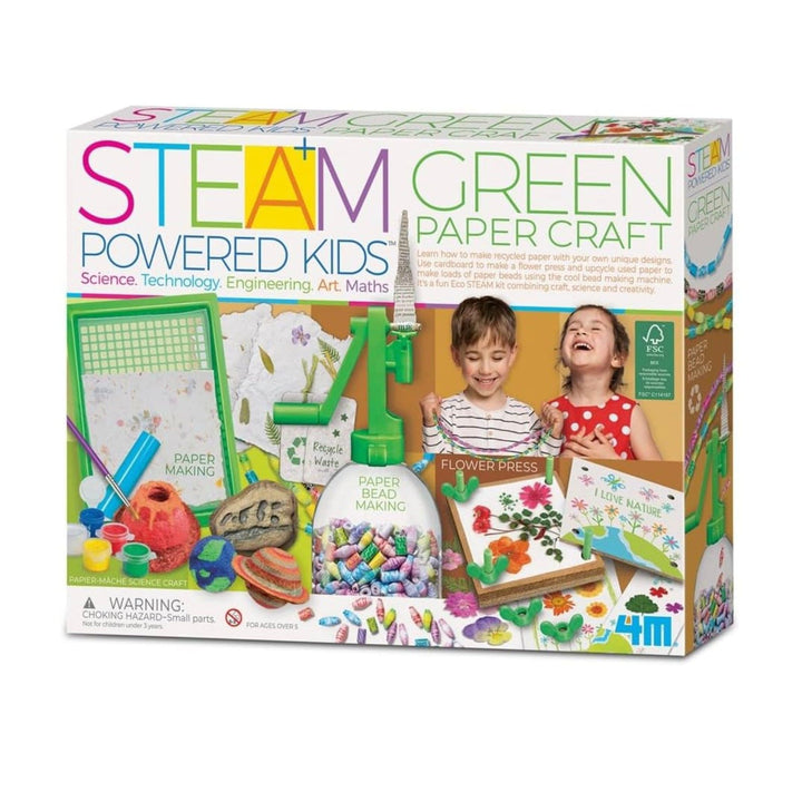 4M Eco-Friendly STEAM Paper Craft Kit for Kids - Recycle, Create, and Learn