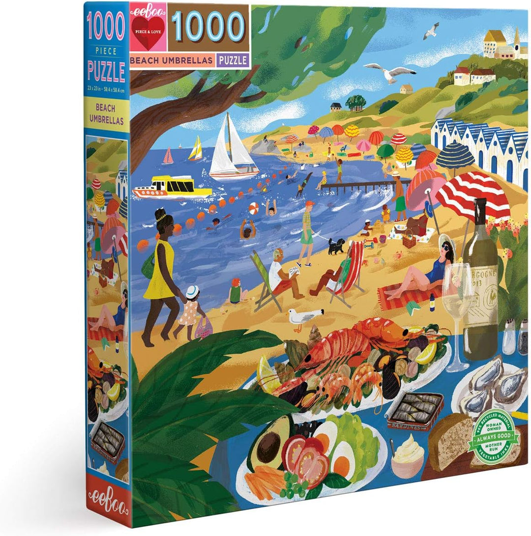 eeBoo 1000-Piece Jigsaw Puzzle Collection | Made from Recycled Cardboard | Multicolored