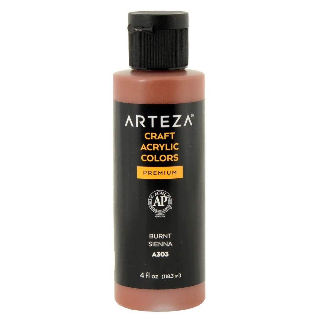 Burnt Sienna Arteza craft acrylic paint premium 118ml bottle