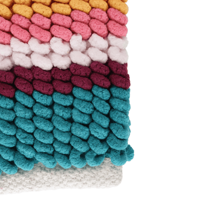 detail shot of bath mat bobble weave with thick material for absorbency