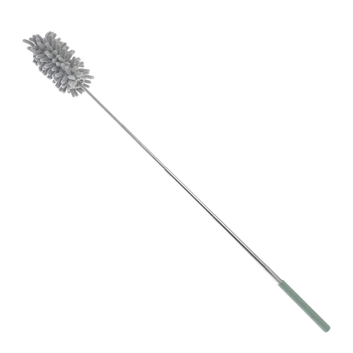 Grey Microfibre Noodle Duster Green Telescopic Handle 74cm