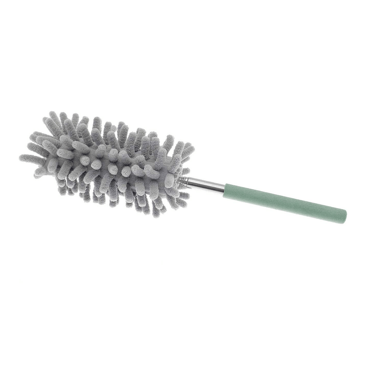 Grey Microfibre Noodle Duster Green Telescopic Handle 74cm