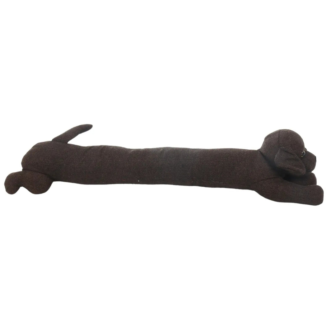 Side view of a brown chocolate Labrador dog draught excluder