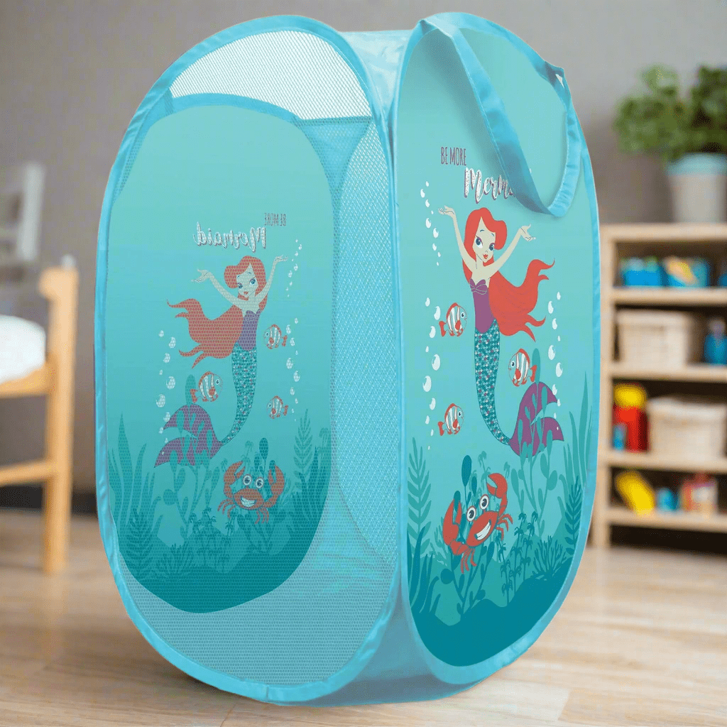 Kids Pop-up Room Tidy Foldable Laundry Basket Fun Print 58cm