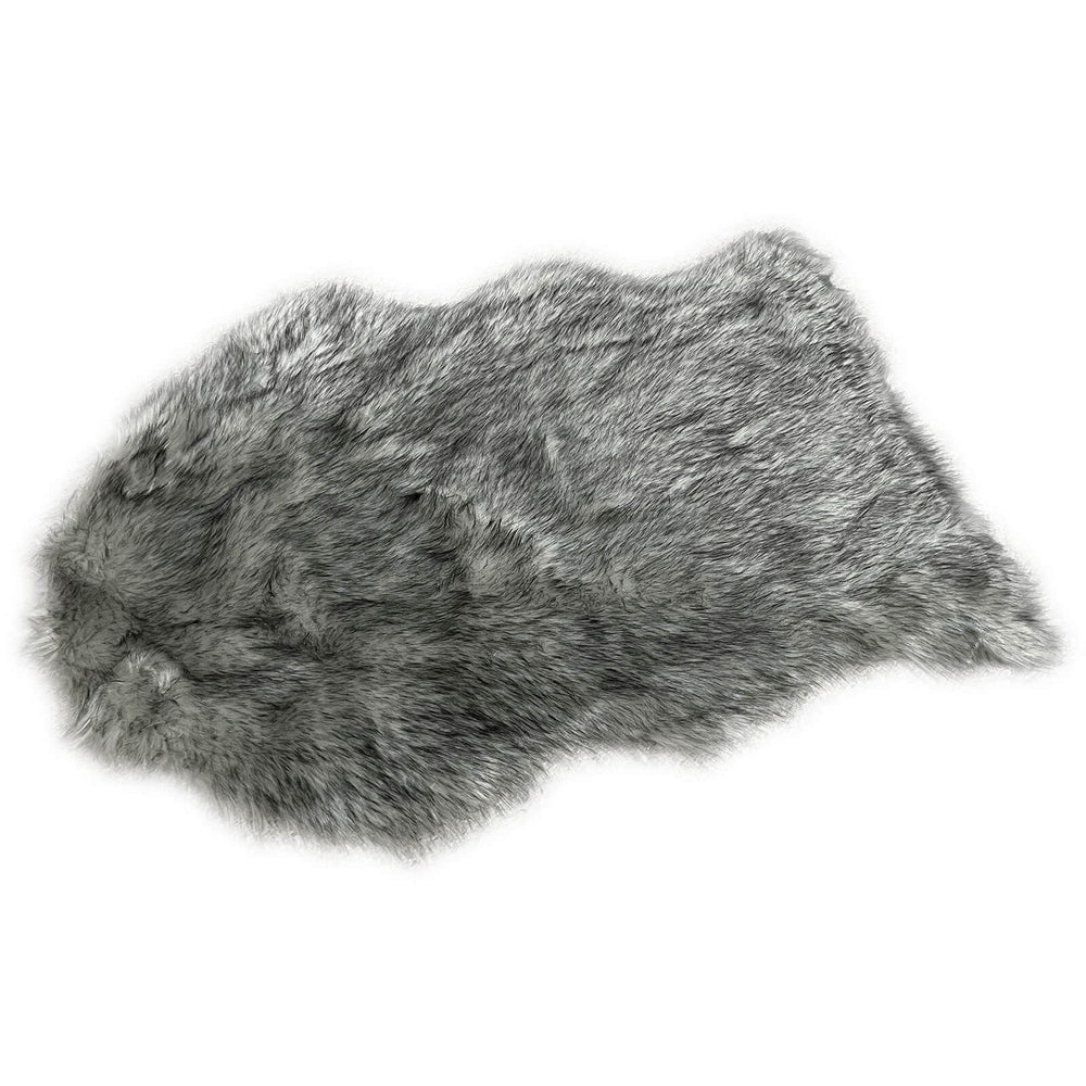 Fluffy Faux Fur Rug Dark Tipped Shaggy Floor Mat 90cm