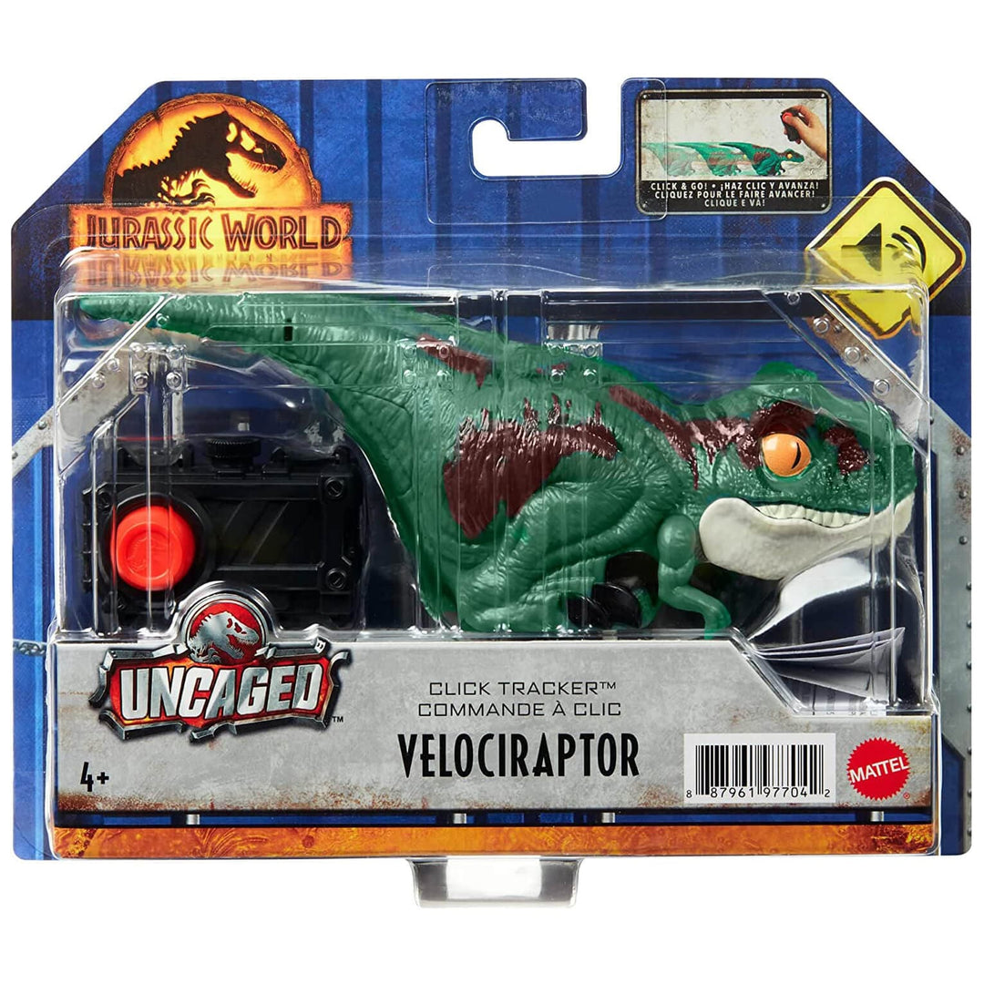 Jurassic World Dominion Uncaged Click Tracker Dinosaur Toy 17cm Velociraptor