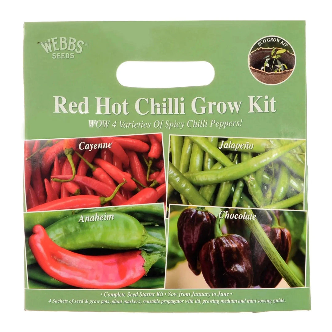 Red Hot Chilli Grow Kit with 4 varieties of spicy chilli peppers