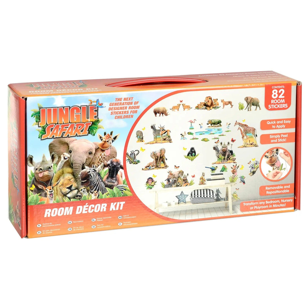 Box of 82 Jungle Safari Room stickers for childrens bedrooms