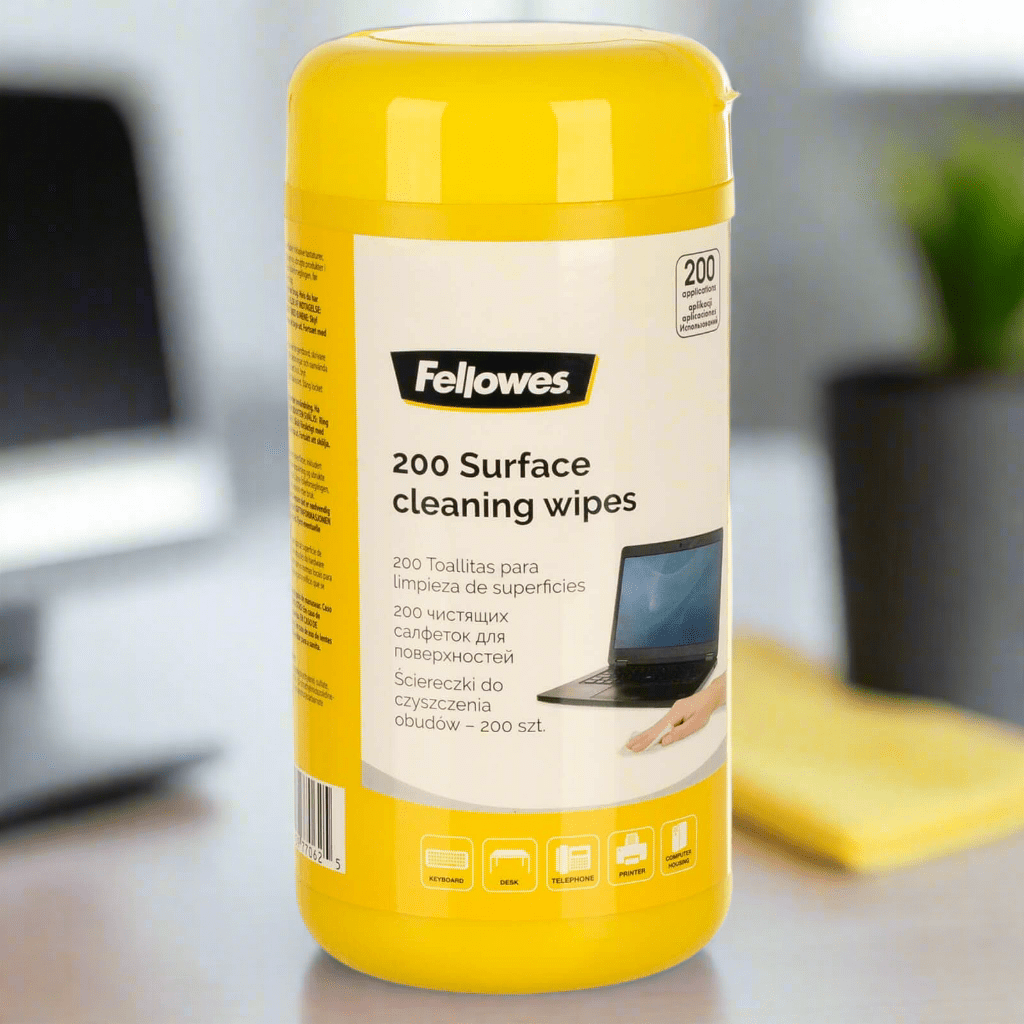 Fellowes 200 Surface Cleaning Wipes Tub Home Office Desk