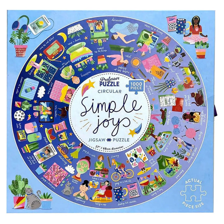 Circular jigsaw with 1000 pieces in an illustrated Simple Things design