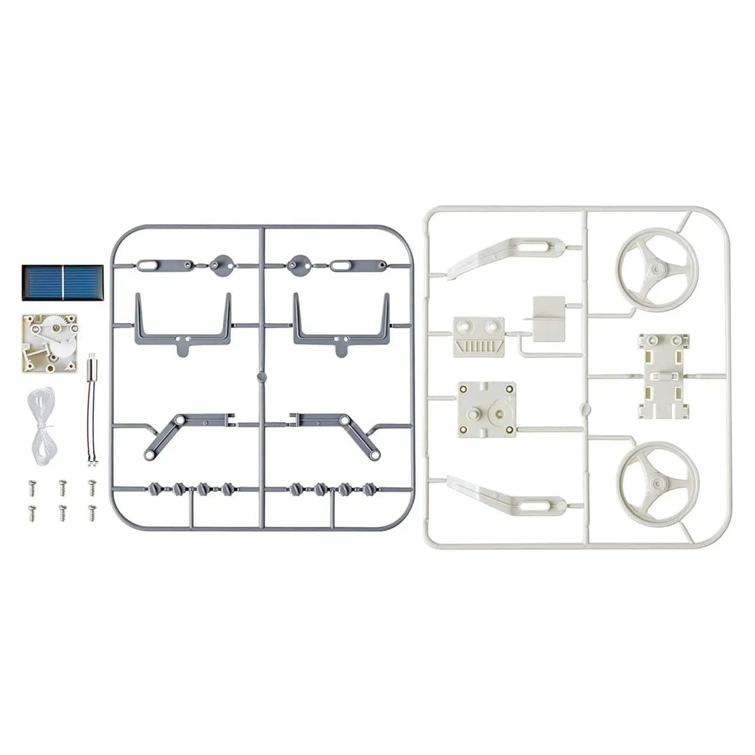 Box contents to make 3 in 1 mini solar powered robot