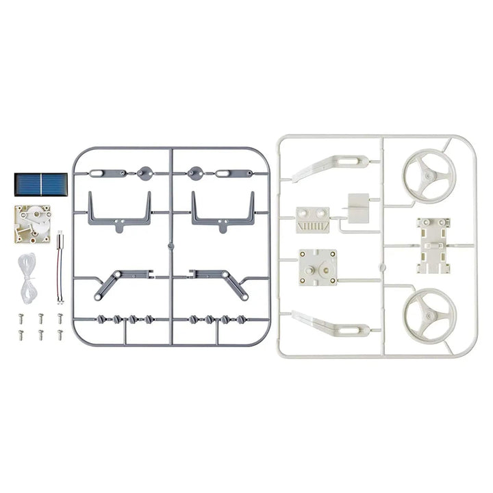 Box contents to make 3 in 1 mini solar powered robot