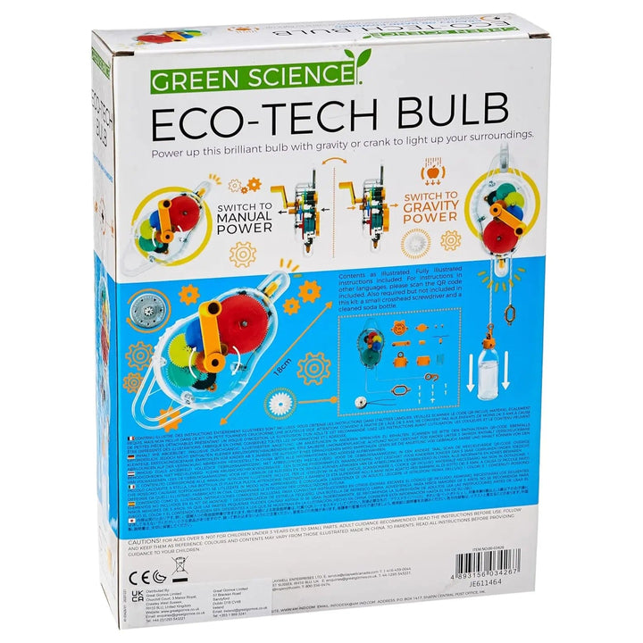 Back of the box of build your own eco-tech bulb light