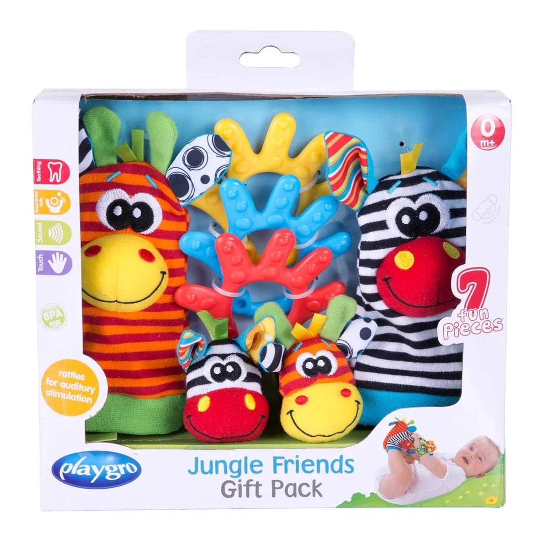 Jungle Friends Gift Pack with 7 fun pieces with textures and rattles