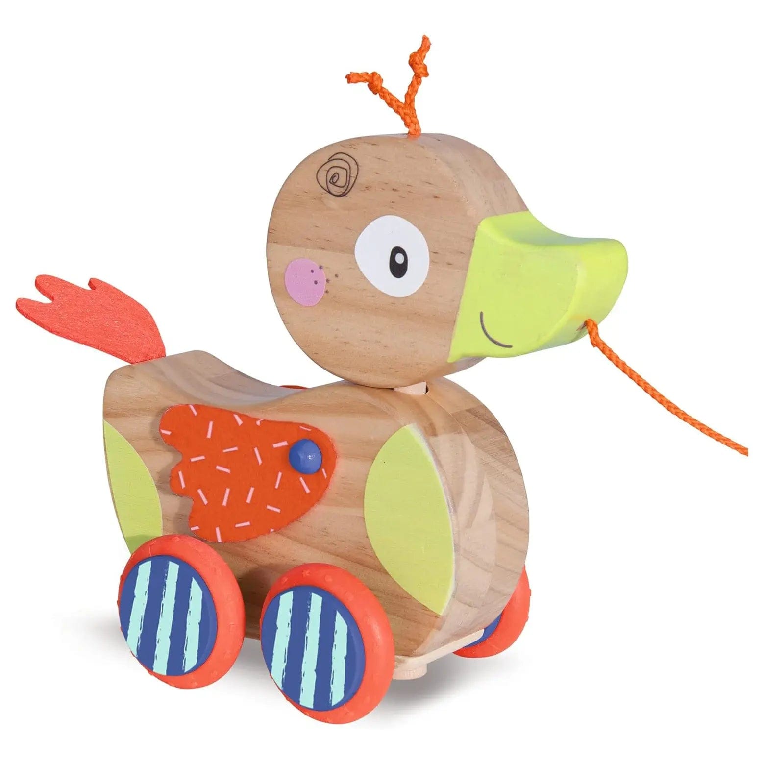 Buy Pull-Along Duck Wooden Toy Quacking Moving Head Wings | XS Stock ...