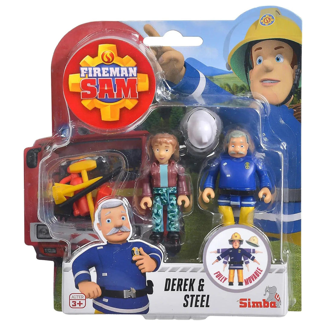 Fireman Sam play set with Derek & Steel action figures and accessories