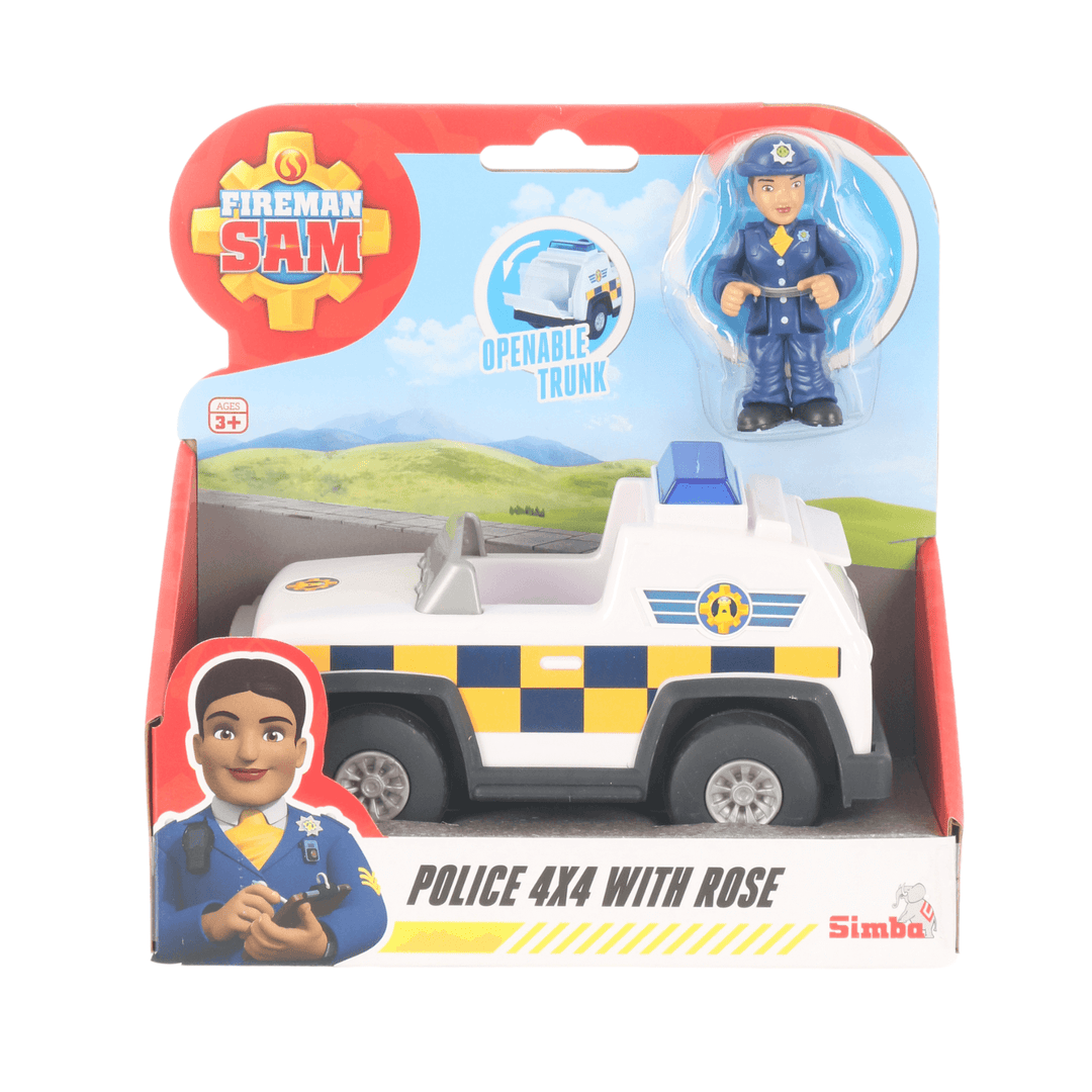 police 4x4 vehicle with rose action figure fireman sam