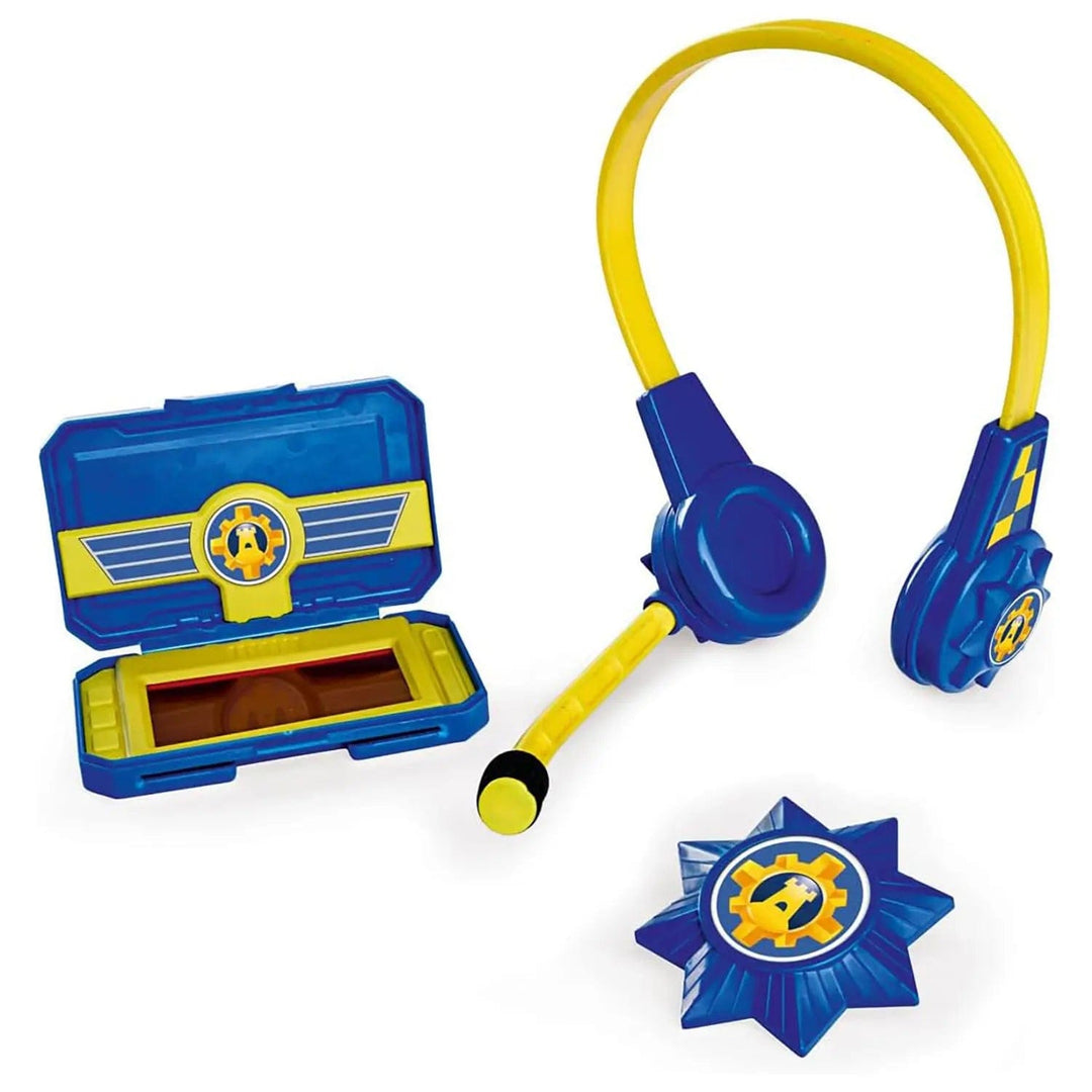 Fireman Sam police headset, smartphone and badge play set