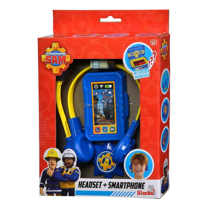 Box packaging of Fireman Sam Headset and smartphone play set