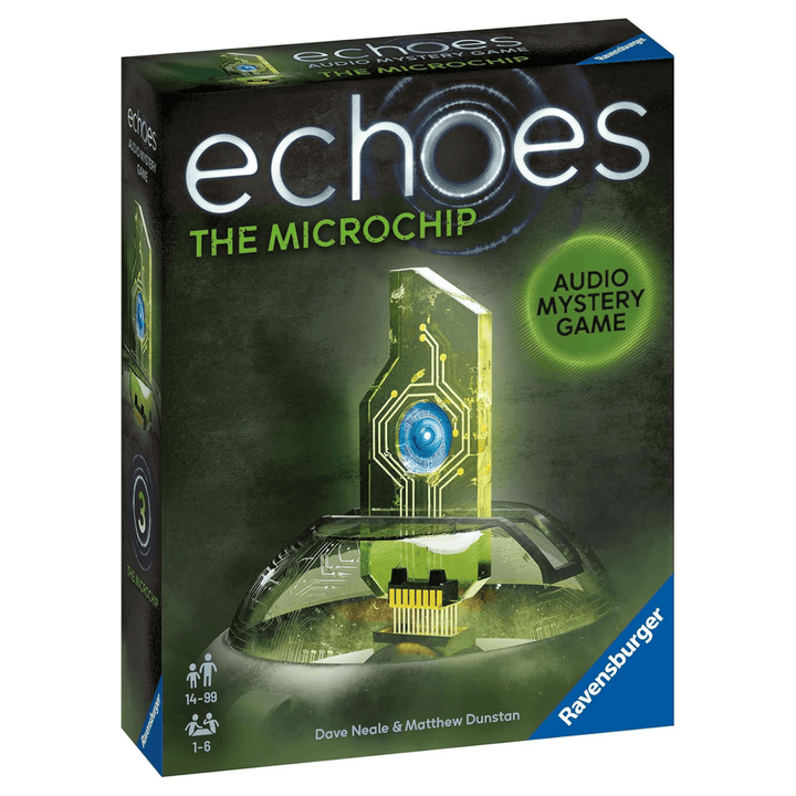 echos the microchip audio mystery game in green packaging