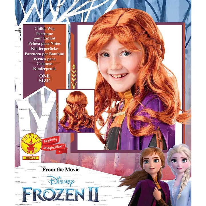 Disney Frozen Anna Child Wig Ginger Braided Hair One Size