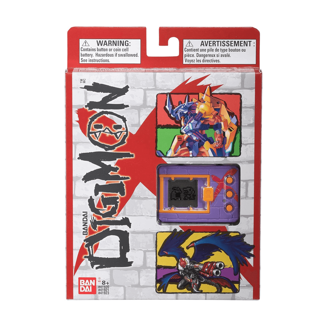 digimon x purple and red electronic pet in product packaging