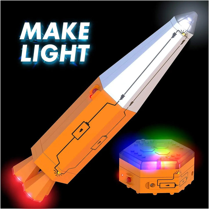 Learn how circuits works and meke light with a rocket and launch pad