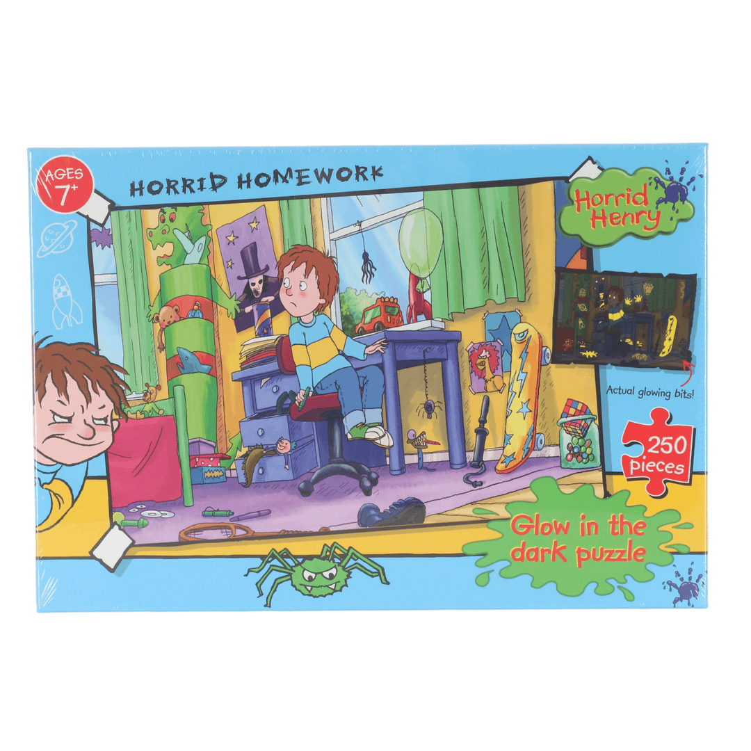 horrid henry horrid homework design jigsaw puzzle in blue rectangular box