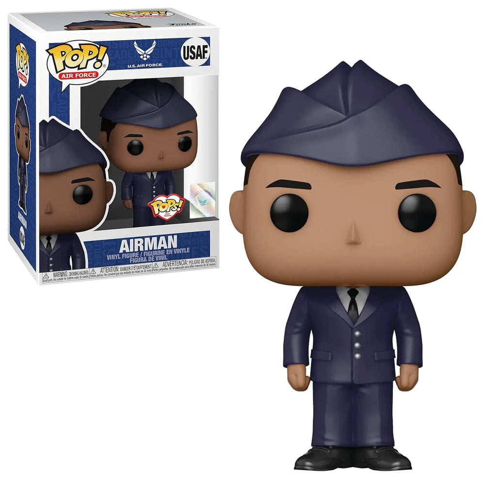 Funko Pop Air Force Airman with blue USAF uniform and window display box