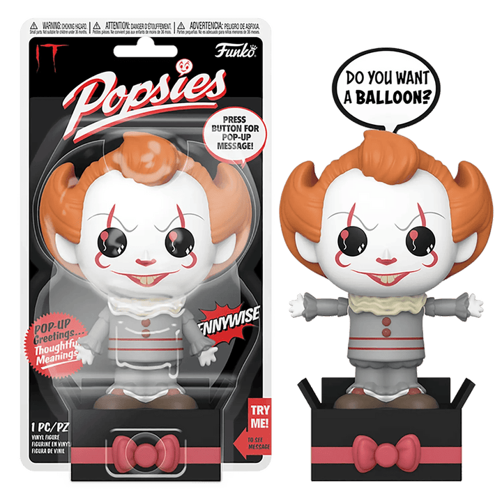 Pennywise Clown Funko Popsies figure with pop up message Do you want a balloon?