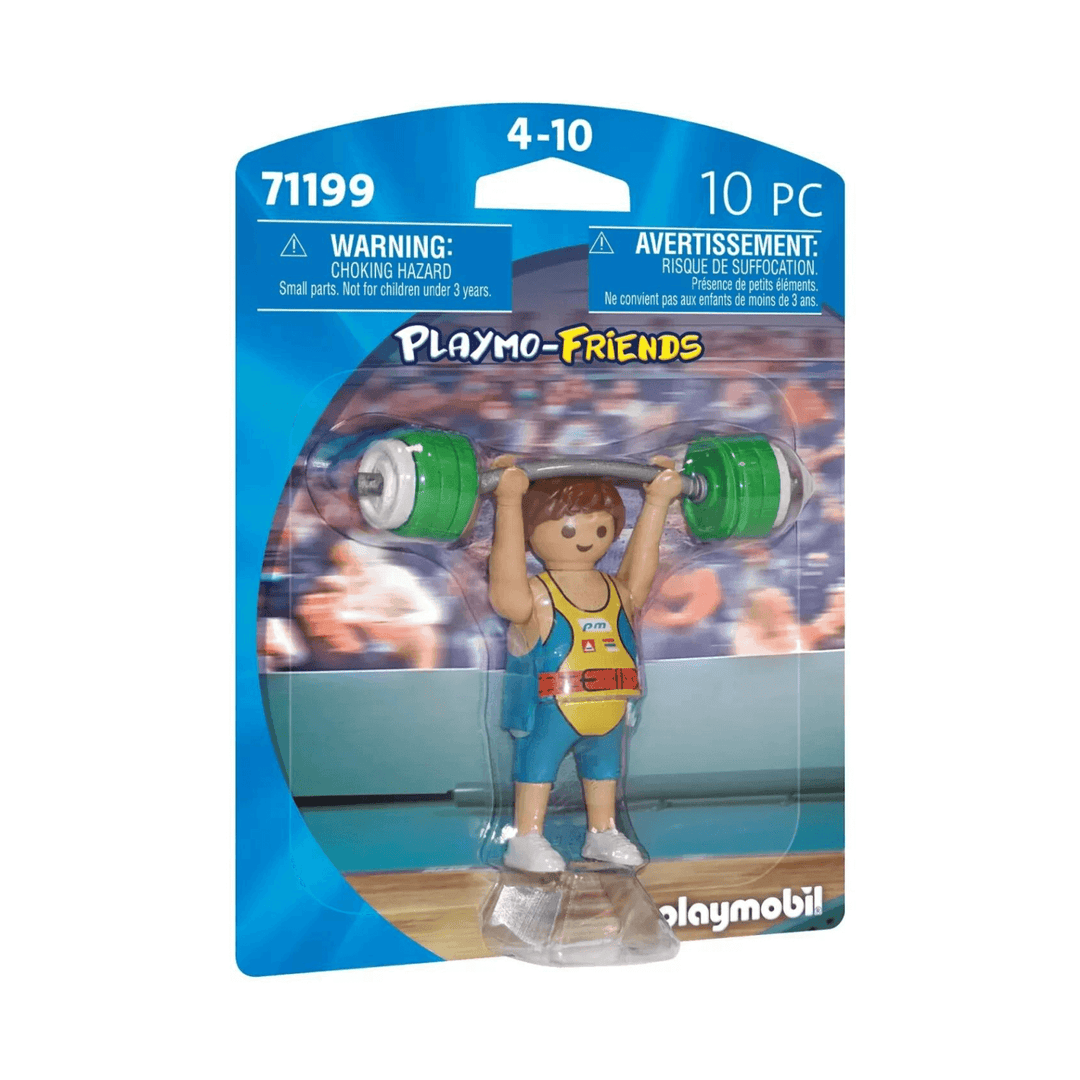 playmo friends from playmobil body builder figure with weight bar