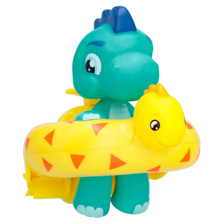 Bloopies Floaties Dinosaur bath toy with yellow float ring