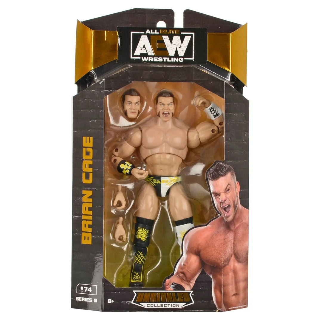 AEW Brian Cage wrestler action figure with accessories series 9 unrivalled collection in display box