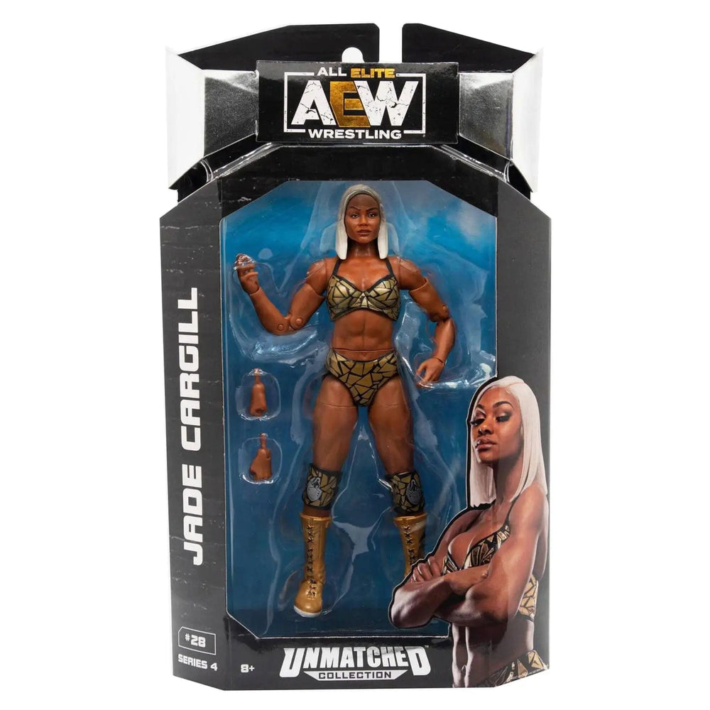 AEW Jade Cargill wrestling action figure in display box packaging