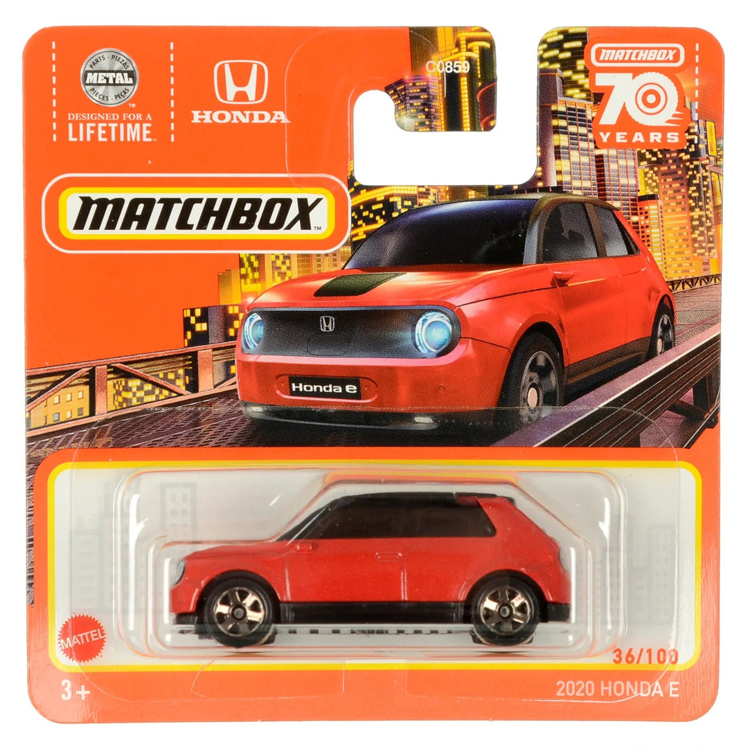 2020 Honda e red  die-cast car in Matchbox packing