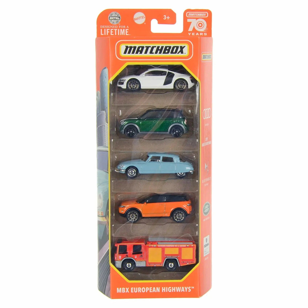 Matchbox European Highways pack of 5 die-cast vehicles