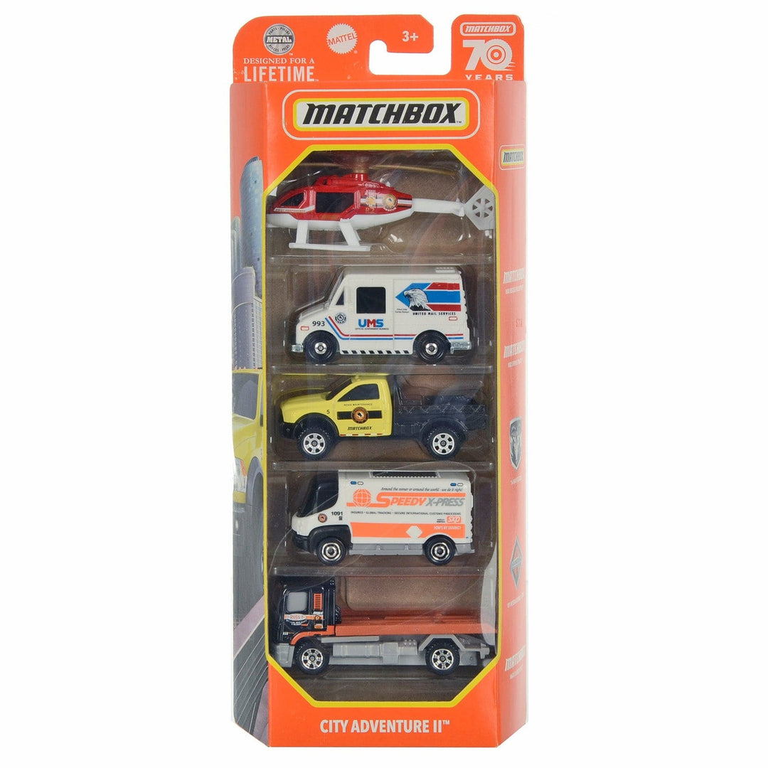 Matchbox City Adventure II pack of 5 die-cast vehicles