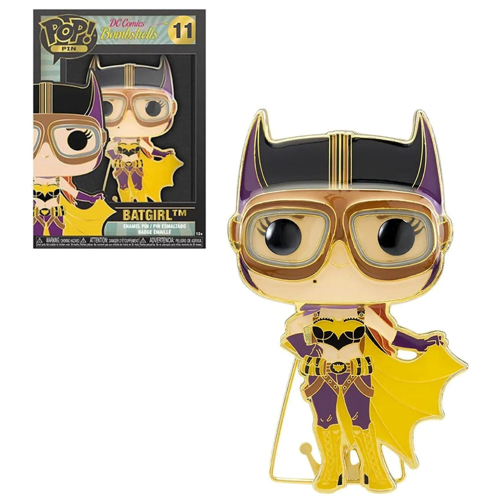 Batgirl Pop pin with coloured enamel and removable stand