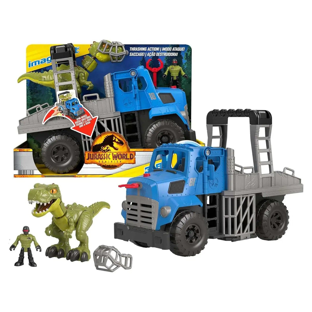 Jurassic World Hauler Truck with dinosaur, muzzle and character action figure