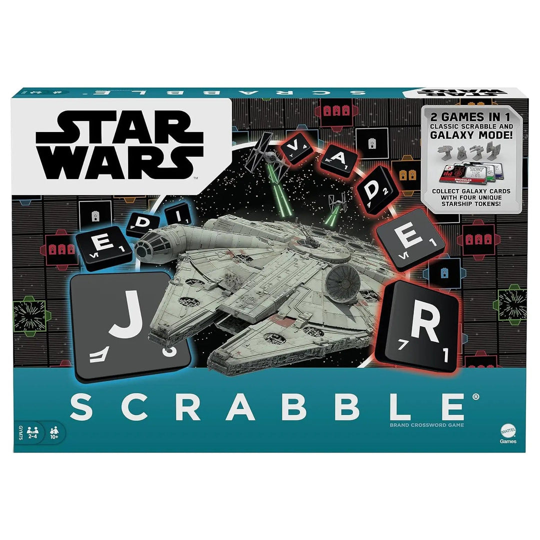 Star Wars Scrabble brand crossword game in the box for 2 to 4 players age 10+