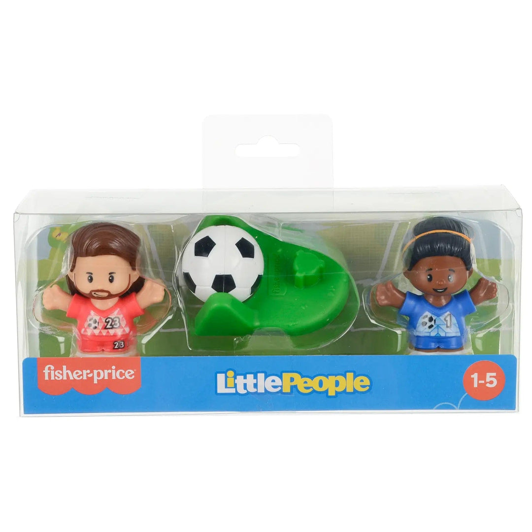 Pack of 2 Little People Footballers with soccer ball